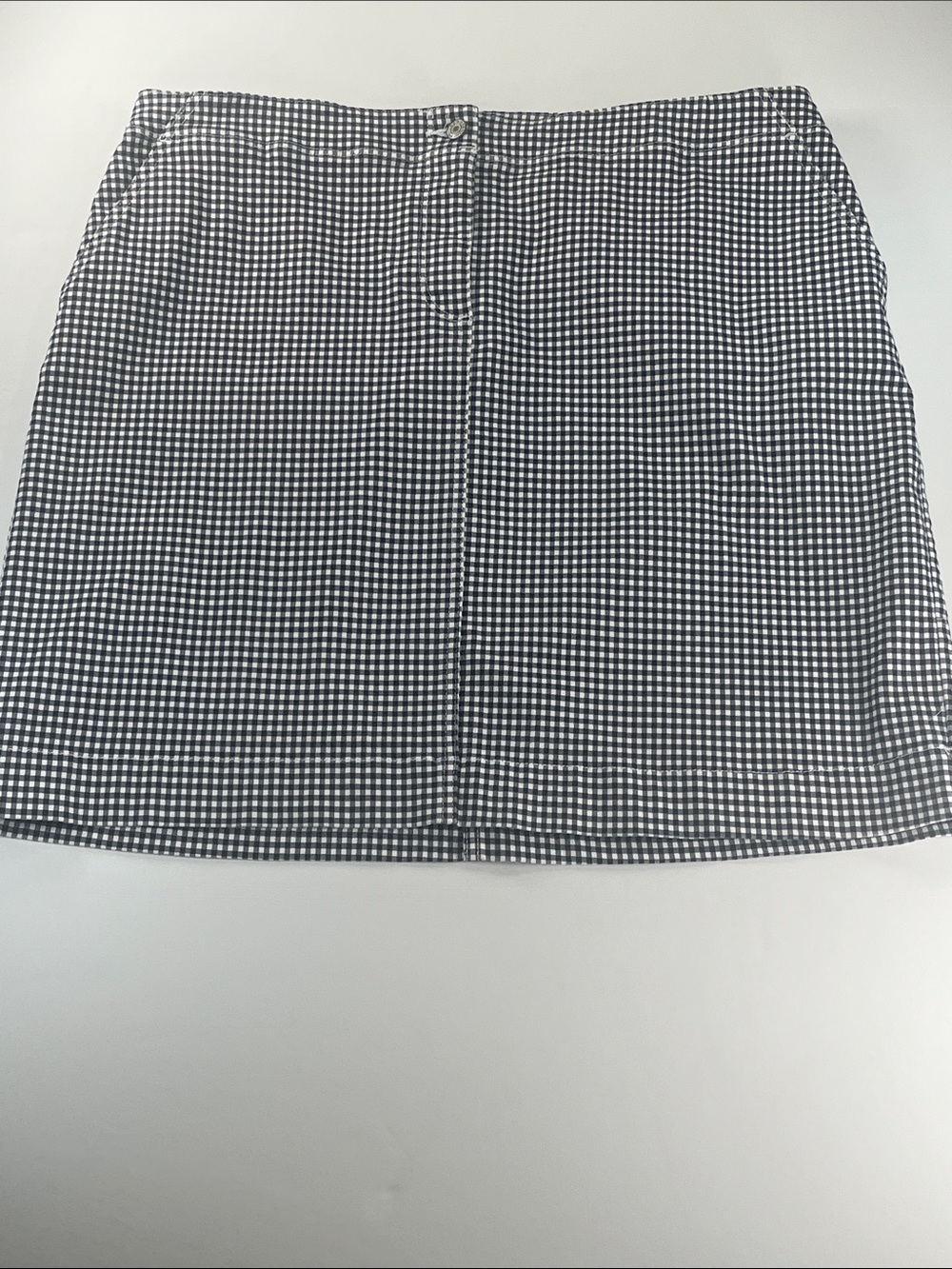 Talbot Women’s Plus Navy & White Gingham Skirt Sz 16W